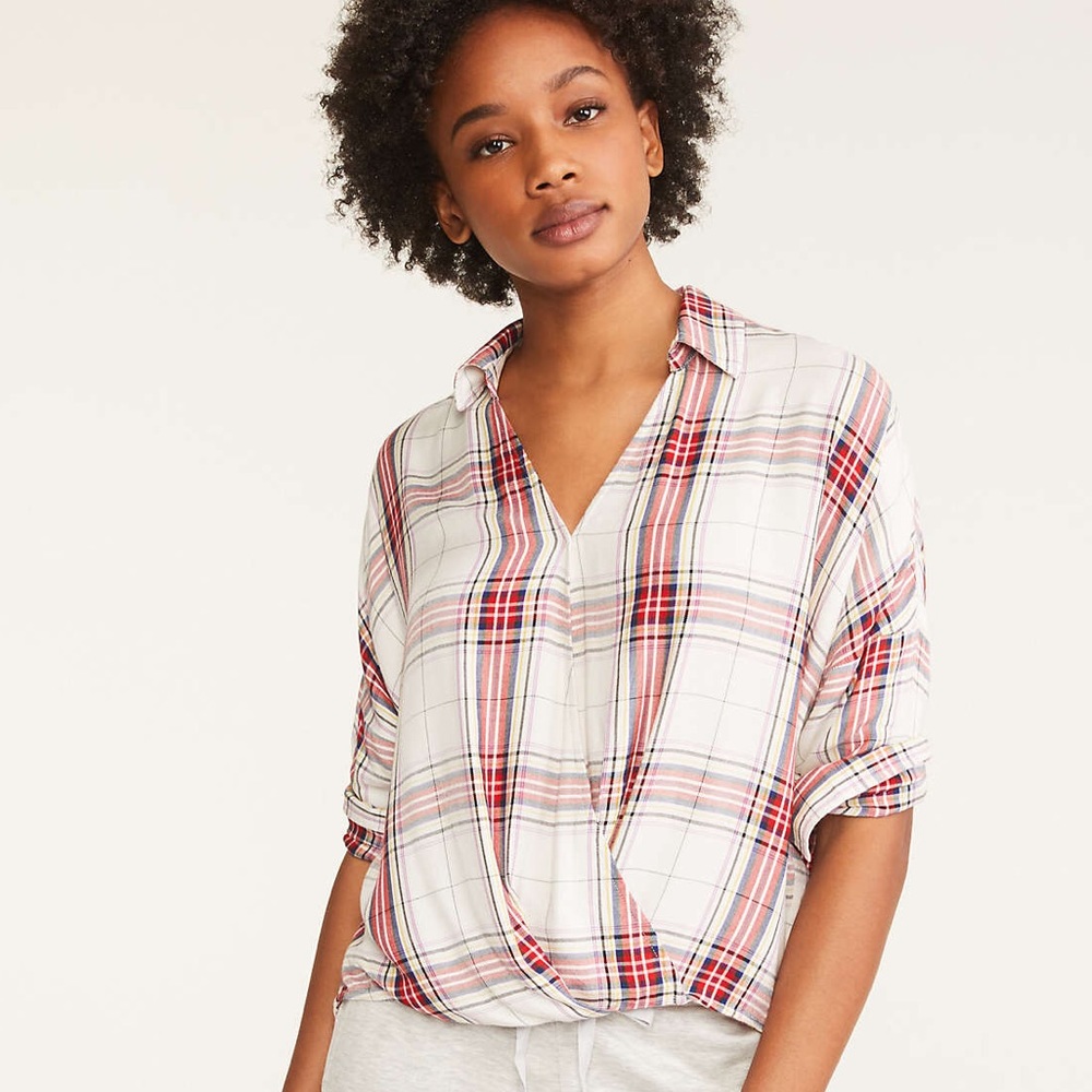 Lou & Grey Plaid Cozy Wrap Shirt